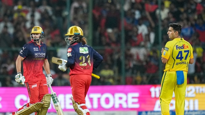 Tim David and Rajat Patidar tore into CSK on Sunday night in Bengaluru (PTI Photo) Tim David and Rajat Patidar