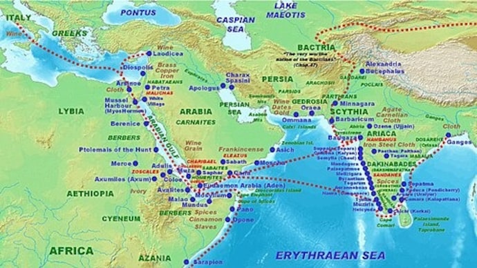 The map shows Indo-Roman relations and the vast territory they once covered. (Wikimedia Commons)