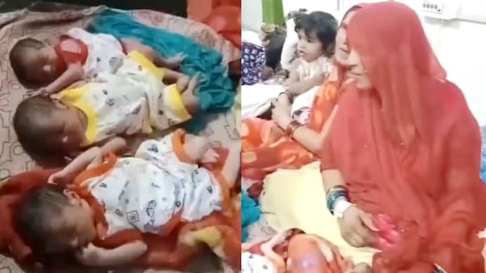 All three births were conducted through normal delivery at Satna Hospital. Triplets