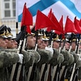 Troops rehearsing in St Petersburg for this year’s Victory Day military parade. (AFP) Troops rehearsing in St Petersburg for this year’s Victory Day military parade. (AFP)