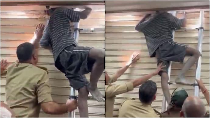 A thief had to be rescued after his break-in attempt failed in UP's Ghaziabad. (Photo: X) UP thief