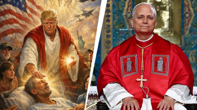 US President Donald Trump posted an AI image of himself as a Jesus-like figure following the feud with Pope Leo XIV. (Image: Reuters/X) US demands Catholic Church align with American interests.