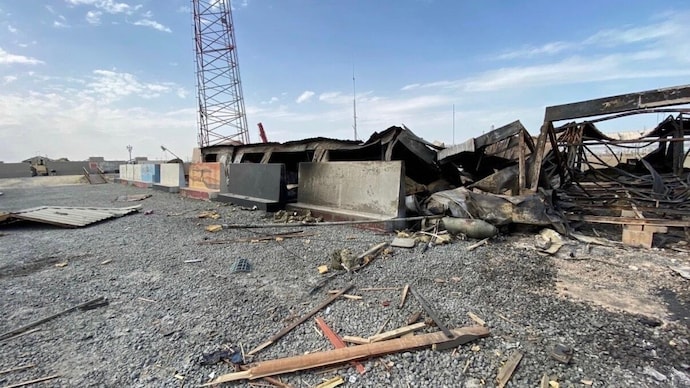 The photo shows damage from the Iranian drone attack that killed six US soldiers in Kuwait (CBS News) US Iran war