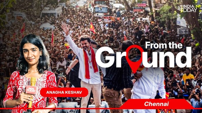 Vijay campaigning for Bussy Anand in T Nagar. (Photo: Facebook/Bussy N Anand) Vijay campaigning for Bussy Anand in T Nagar. (Photo: Facebook/Bussy N Anand)