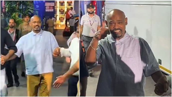 Vinod Kambli visited the Wankhede Stadium during MI's game vs SRH (Screengrab from X) Vinod Kambli