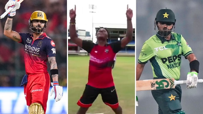 Speed showed a lot of love towards Kohli (Courtesy: AP/PTI/Screengrab from Ishowspeed video) Virat Kohli, Babar Azam