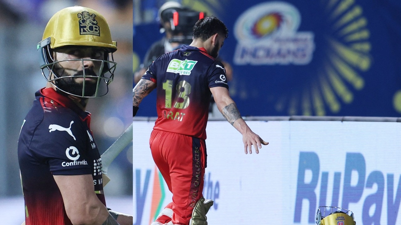 Virat Kohli showed his frustration after getting out against MI. Courtesy: Reuters Virat Kohli