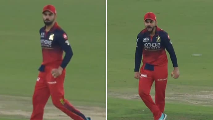 Virat Kohli gave Shubman Gill a fiery send-off. (Image: Screengrab/JioHotstar) Virat Kohli