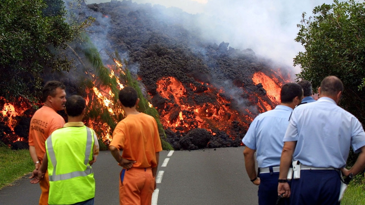 Watch: Lava from Piton de la Fournaise volcano seen moving on highway