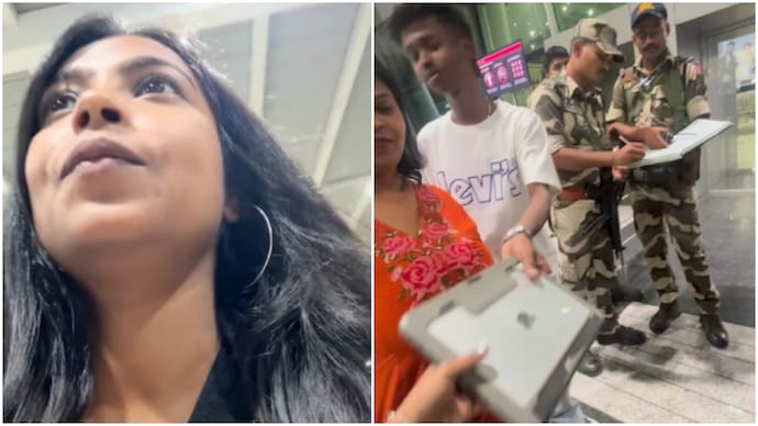 Woman loses iPad at Tirupati Airport, CISF personnel recover it within 10 minutes (Photos: @rimjhim_ki_duniya_/Instagram) Woman loses iPad at Tirupati Airport, CISF personnel recover it within 10 minutes