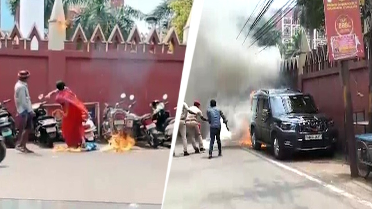Video: 'Mentally unstable' woman sets vehicles on fire near Orissa High Court