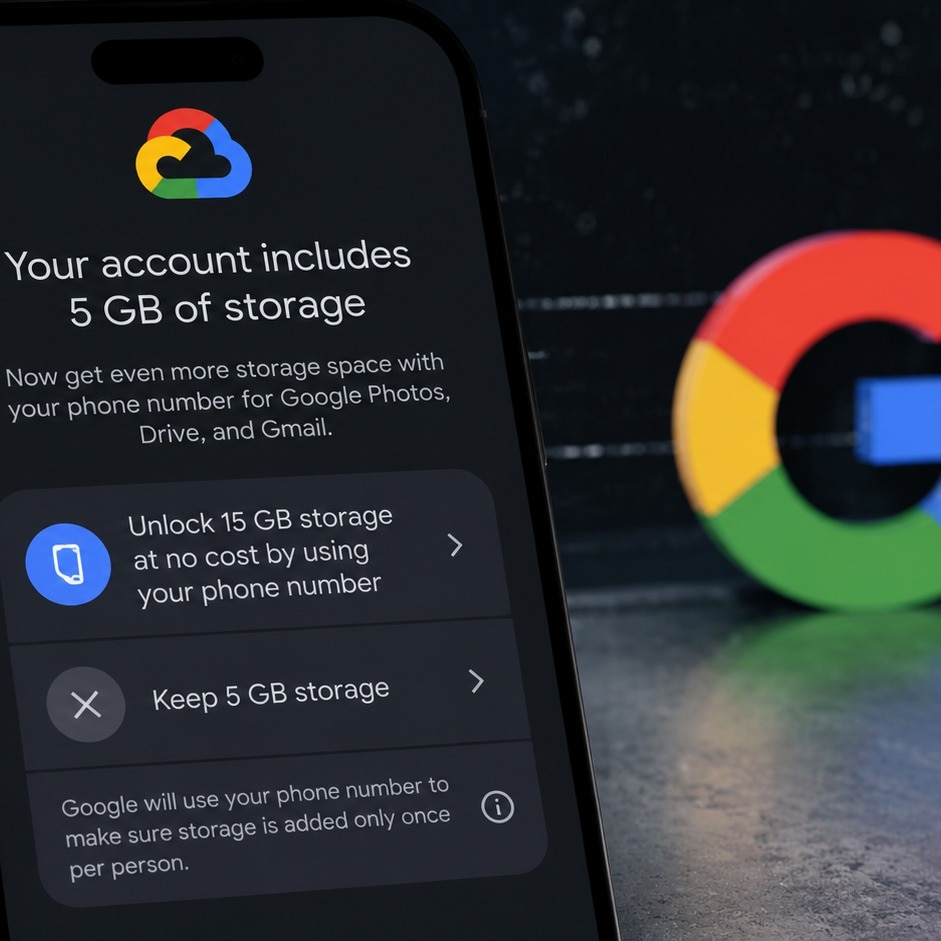 No 15GB free storage in Gmail for you if you do not link phone number with your account: Google