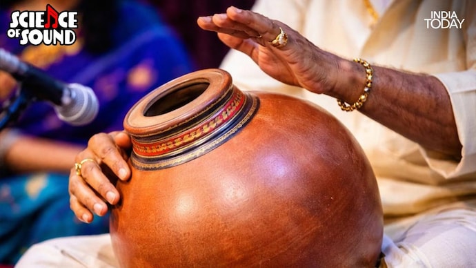 A ghatam, the South Indian clay pot played by pressing its mouth to the body. To Bharata Muni it was ghana vadya, a solid sounder, akin to the bell, one of the four classes the Natya Shastra named 2,000 years ago. (Photo: X)