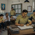 A sketch of an Indian police station A sketch of an Indian police station