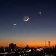 A thin waxing crescent Moon joins Venus and Jupiter low in the western sky on May 19, 2026, forming a celestial triangle visible to the naked eye across India. (Photo: Radifah Kabir) A thin waxing crescent Moon joins Venus and Jupiter low in the western sky on May 19, 2026, forming a celestial triangle visible to the naked eye across India. (Photo: Radifah Kabir)