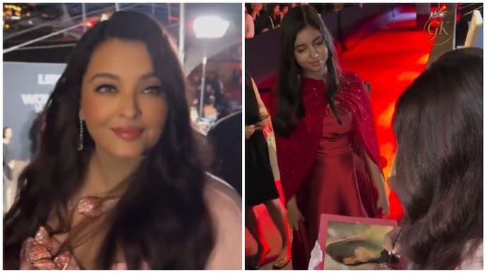 Aishwarya Rai (L) and Aaradhya Bachchan (R) at Cannes Film Festival 2026. Aaradhya watches Aishwarya's global frenzy at Cannes in viral mother-daughter moment