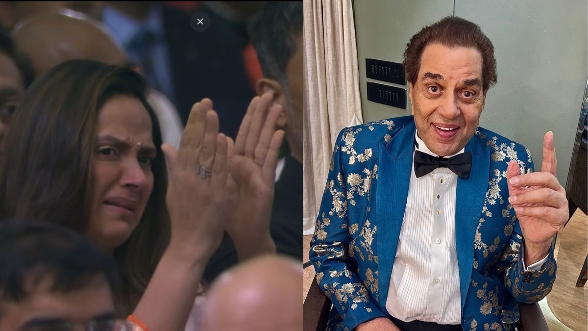 Ahana Deol breaks down as Hema Malini accepts late Dharmendra's Padma Vibhushan