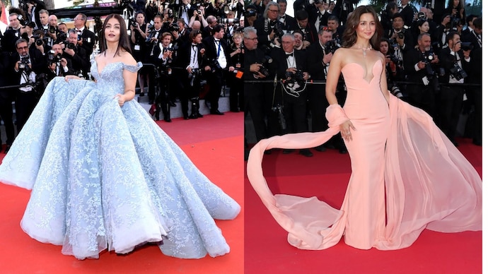 Aishwarya Rai Bachchan (L), Alia Bhatt (R) at Cannes Redcarpet. (Photo: Getty Images, Instagram)