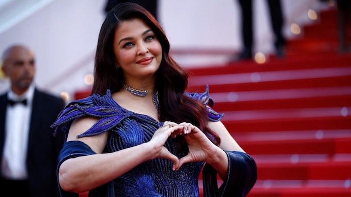 Aishwarya Rai Bachchan chose a blue gown for her first Cannes 2026 appearance. (Credit: Reuters) Aishwarya Rai Bachchan