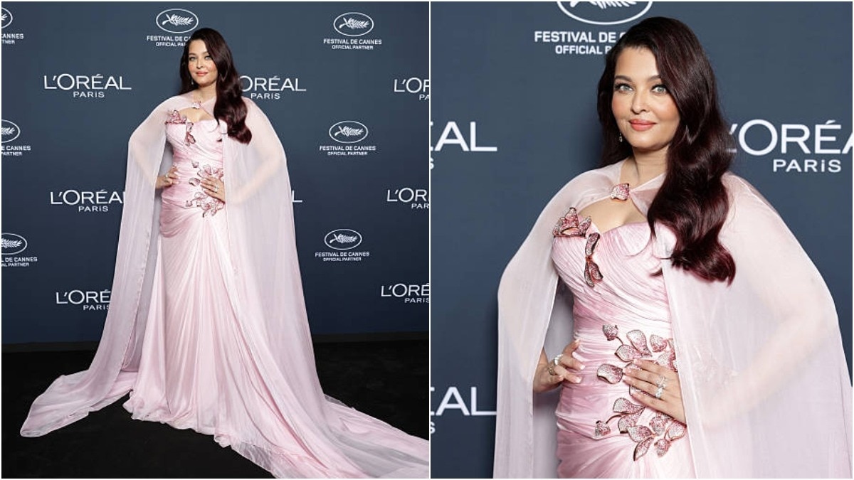 A cape, satin couture, crystal florals define Aishwarya Rai Bachchan's second Cannes outing