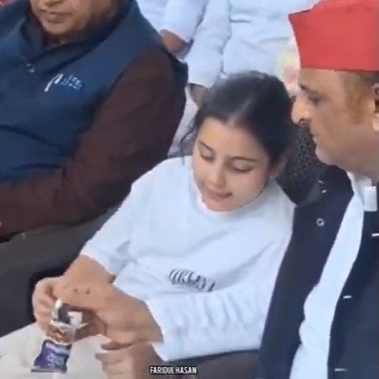 A chocolate, a child’s smile, Akhilesh's tender moment with niece at Prateek’s funeral
