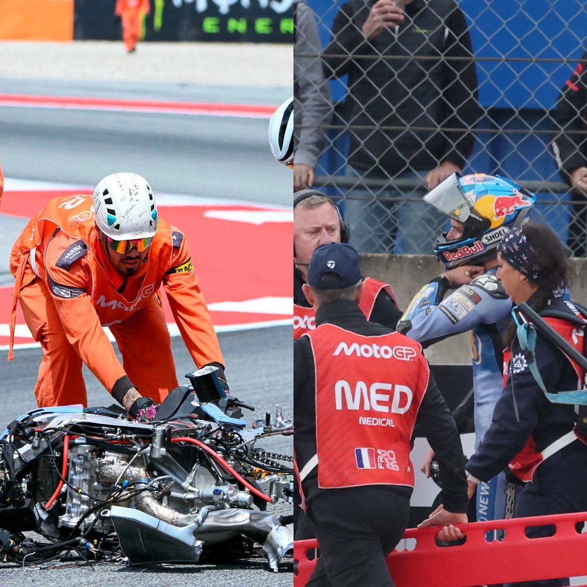MotoGP: Horrible crash in Spain sends Alex Marquez into the wall
