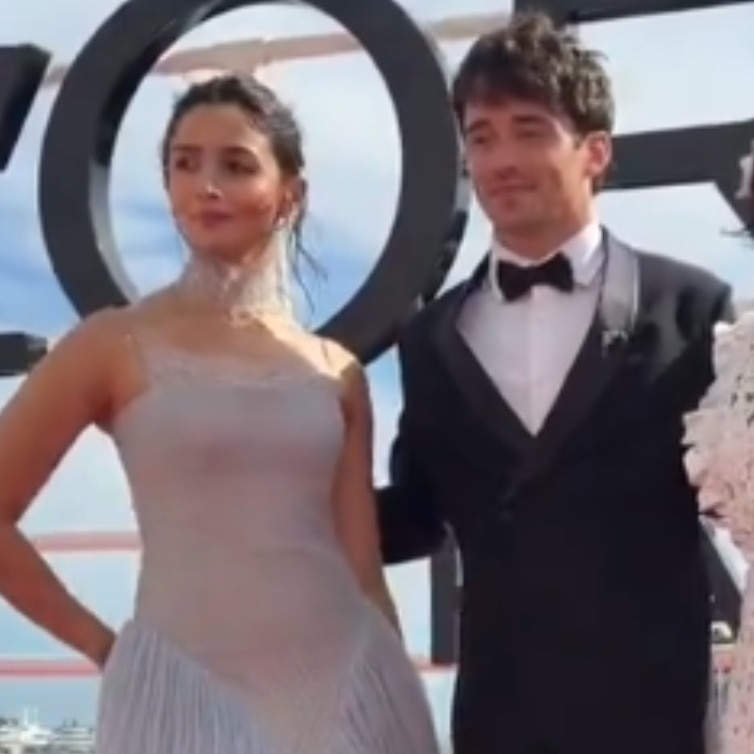 Alia Bhatt meets F1 racer Charles Leclerc at Cannes. Video and fan reactions