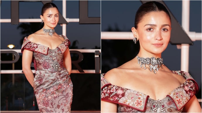 Alia Bhatt stuns in a heritage inspired off-shoulder gown. (Credit: Getty Images) Alia Bhatt