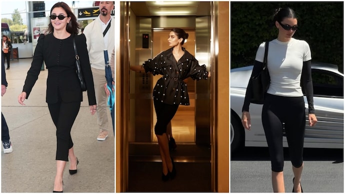 Alia Bhatt (L-Getty), Khushi Kapoor (M- Instagram), Kendall Jenner (R- Instagram) alia bhatt capri fashion