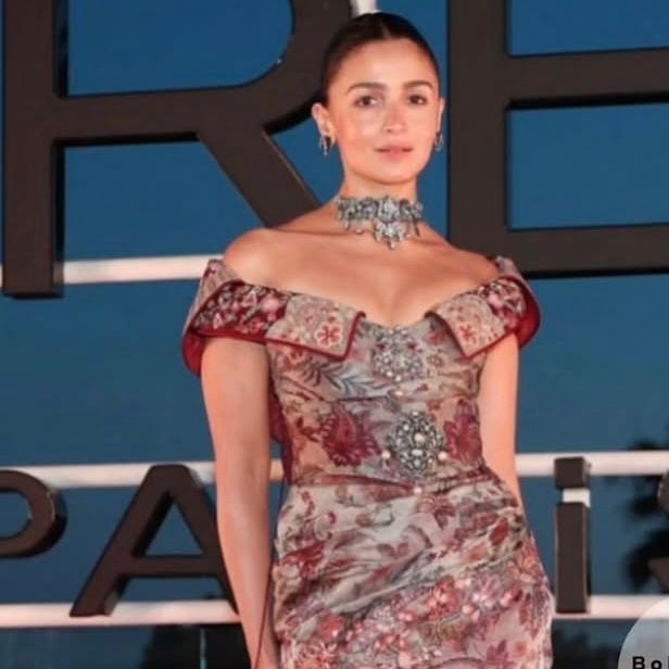 Alia Bhatt wears a corset gown by Tarun Tahiliani at Cannes dinner