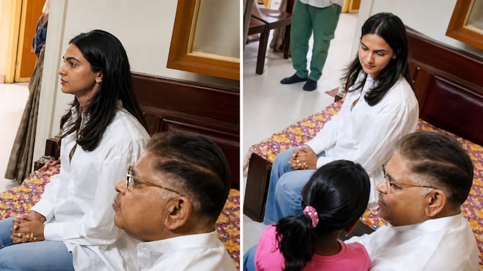Allu Aravind and Sneha Reddy meet Mr. Tej, who was injured in the Pushpa 2 stampede. Allu Aravind and Sneha Reddy