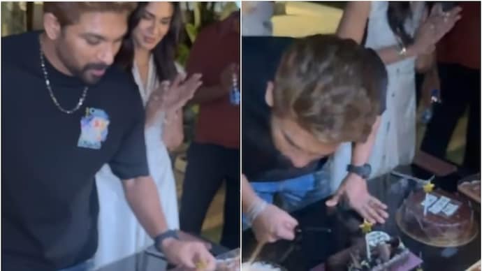 Allu Arjun's birthday celebrations (Credits: Instagram/allusnehareddy) Allu Arjun's birthday celebration