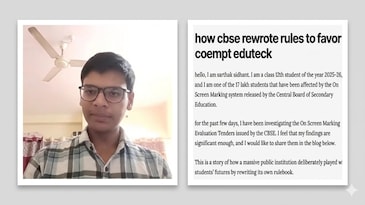GenZ whistleblower claims CBSE cooked tender to pick tainted OSM partner GenZ whistleblower claims CBSE cooked tender to pick tainted OSM partner