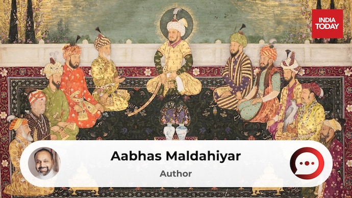 An 18th-century painting depicting the Timurid lineage from Babur to Aurangzeb, with Timur at the centre. (Image: Khalili Collections)