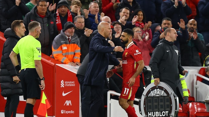 Liverpool boss Arne Slot breaks silence on Mohamed Salah's social media rant (Reuters Photo) Arne Slot and Mo Salah