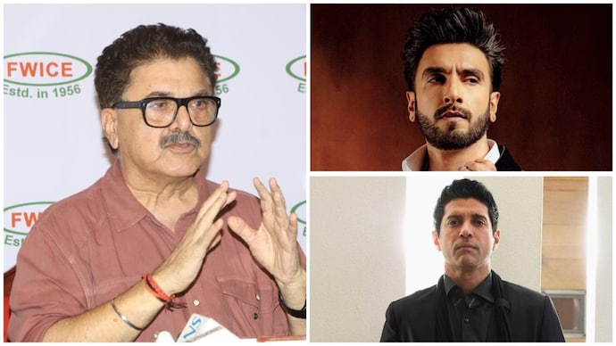 Ashoke Pandit (Left); Ranveer Singh (Top right) and Farhan Akhtar (Bottom right). Non-cooperation, not ban: Ashoke Pandit on action against Ranveer Singh in Don 3 row