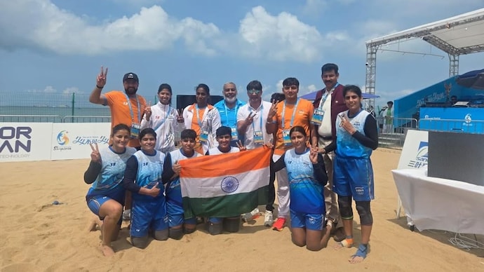 The Indian women's Kabaddi team won gold at the Asian Beach Games (Credit: Sundeep Misra) Asian Beach Games