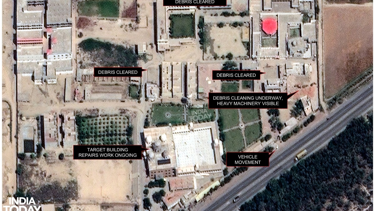 Satellite pic shows Jaish-e-Mohammad’s headquarters complex under renovation. Satellite image ©2026 Vantor/ India Today