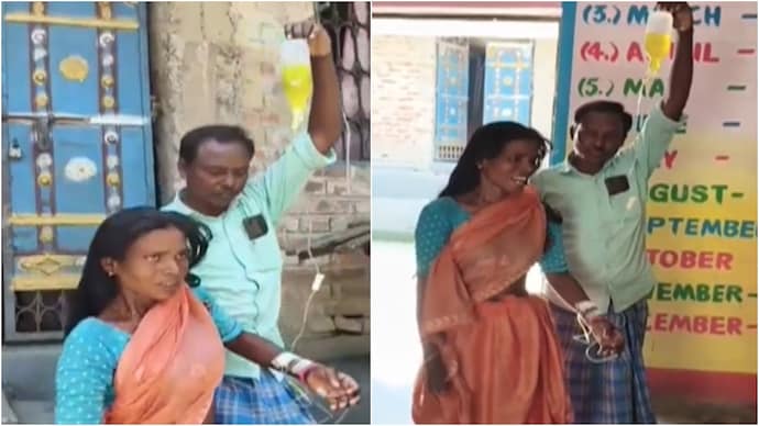 Bihar Anganwadi worker turns up at centre with IV drip to prove she is unwell Bihar Anganwadi worker turns up at centre with IV drip to prove she is unwell
