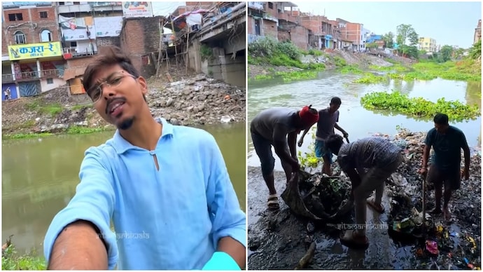 A video showing the cleanup of Laxmana river in Bihar has garnered praise from internet users. (Photo: Instagram) bihar river