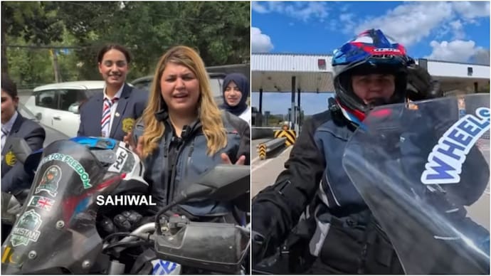 A British-Pakistani woman biker completed a solo trip from London to Lahore. (Photo: Instagram) biker
