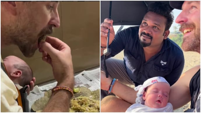 British couple travels around India with their newborn baby, shares honest thoughts (Photos: @hazel.lindsey_/Instagram) British couple travels around India with their newborn baby, shares honest thoughts