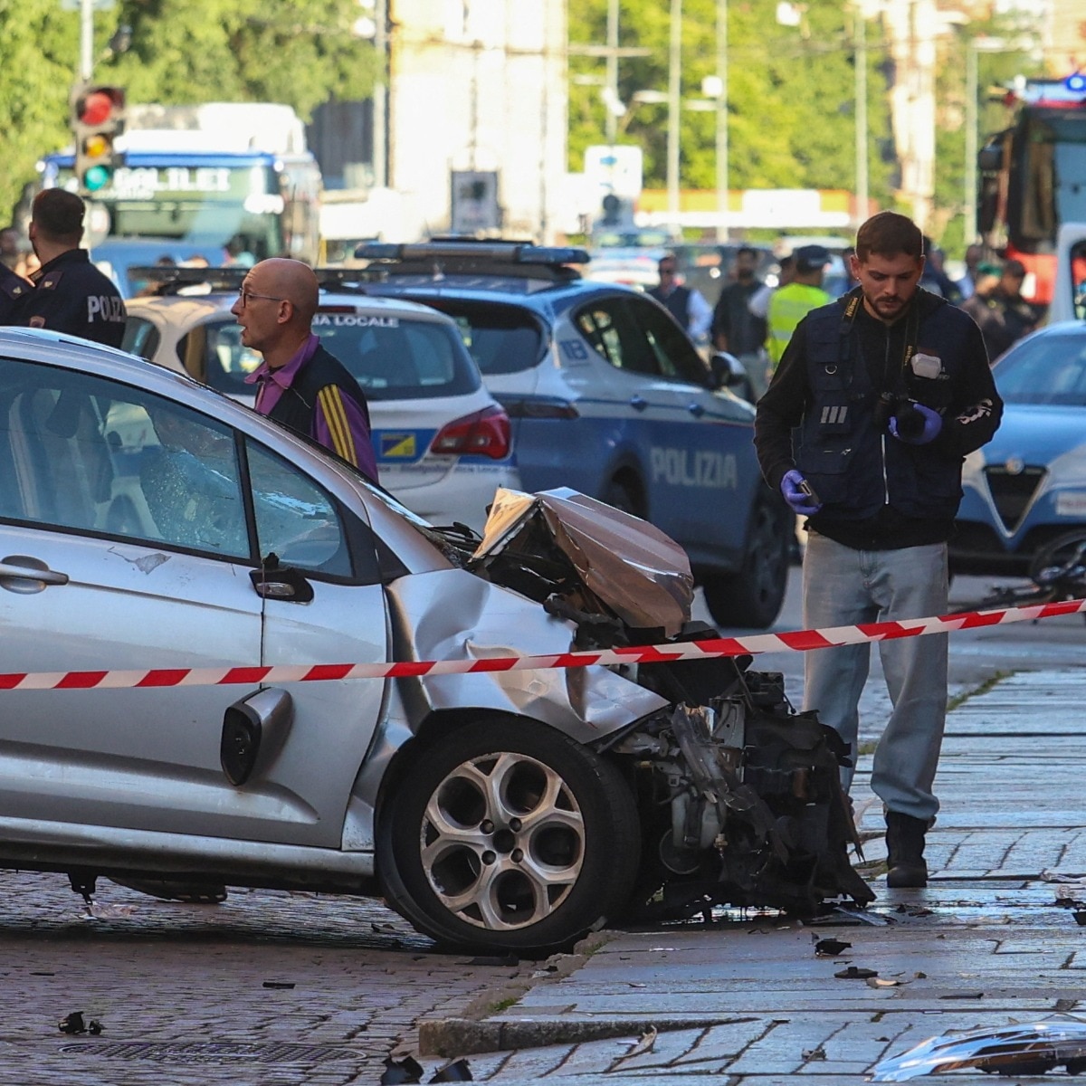 Video: Man ploughs car into crowd in Italy, chases people with knife; 8 wounded