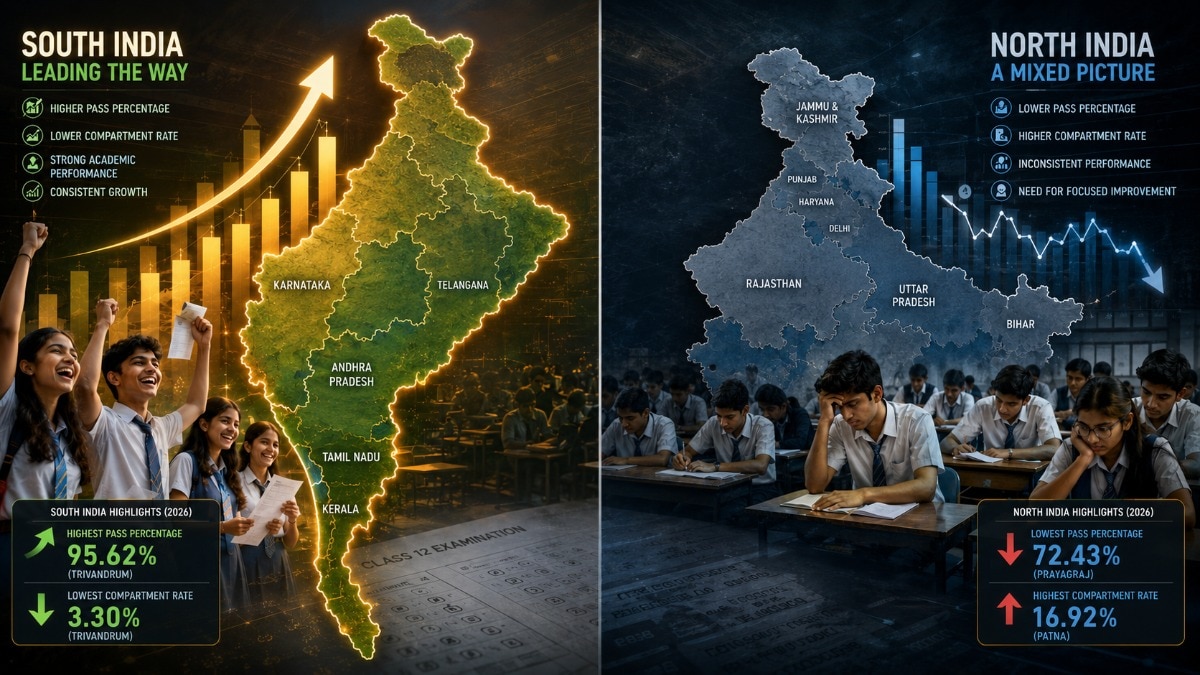 CBSE Class 12 Result 2026: North-South gap widens across two key metrics