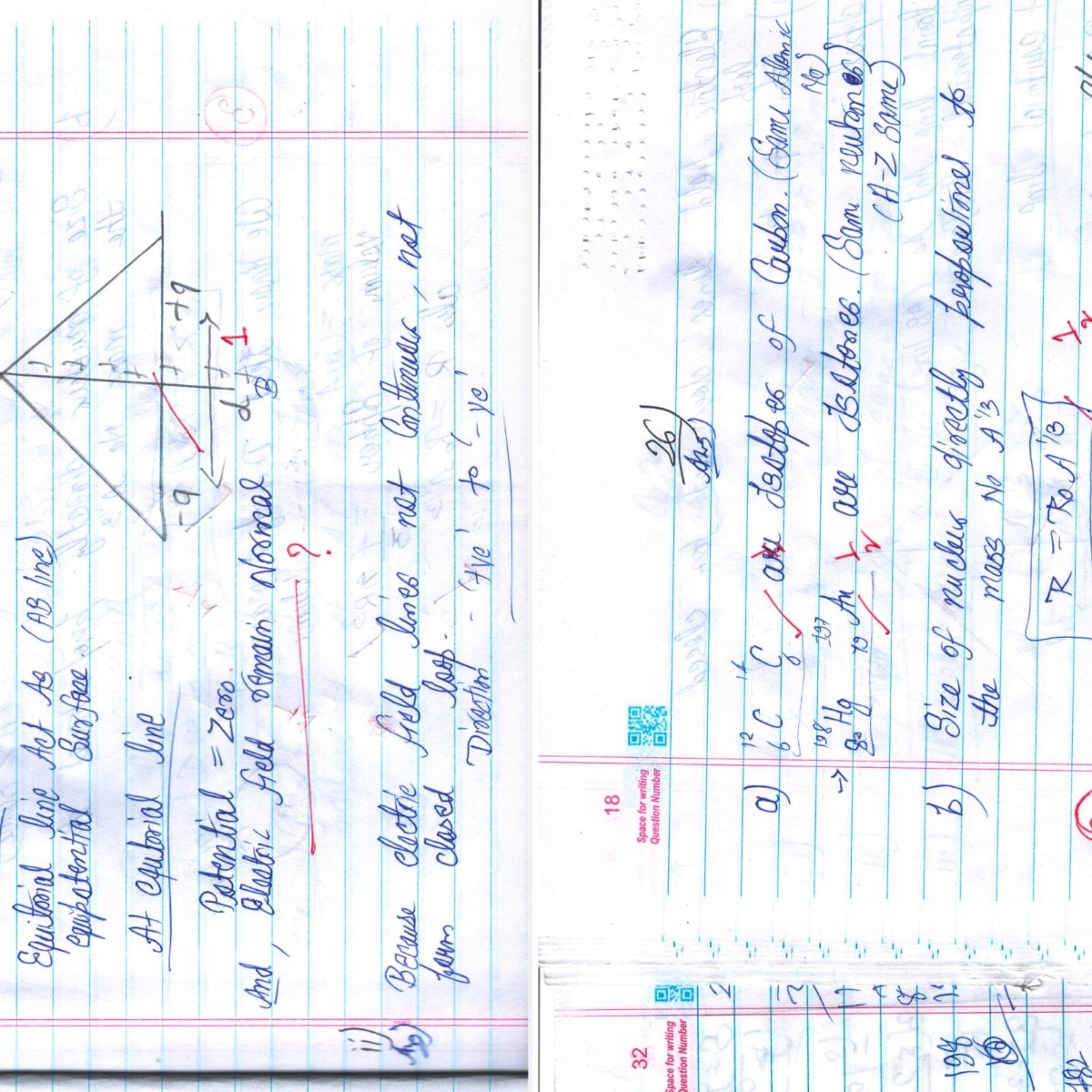 CBSE answer sheet row: Whose copy did Vedanta and Sanjana have?