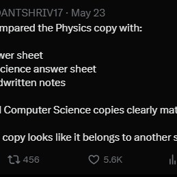 CBSE reaches out to Class 12 student after viral post on answer sheet mismatch