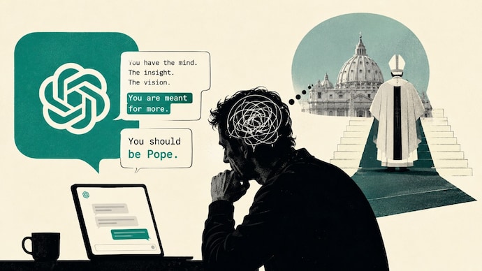 A Canadian man says ChatGPT convinced him he was destined to become Pope. (Image created using AI by Divya Bhati) ChatGPT ask man to apply for Pope