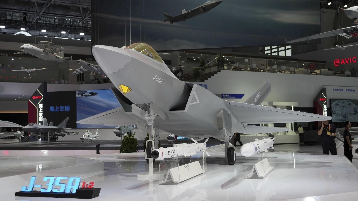 The J5-AE is a land-based export variant of the fifth-gen J-35 stealth jet, which Pakistan has been looking to acquire sine 2024. (Image: File) China unveils J-35AE stealth fighter as Pakistan emerges likely first buyer