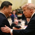 China's President Xi Jinping (L) looks at US President Donald Trump as they attend a state banquet at the Great Hall of the People in Beijing. (Image:AFP) China's President Xi Jinping (L) looks at US President Donald Trump as they attend a state banquet at the Great Hall of the People in Beijing. (Image:AFP)