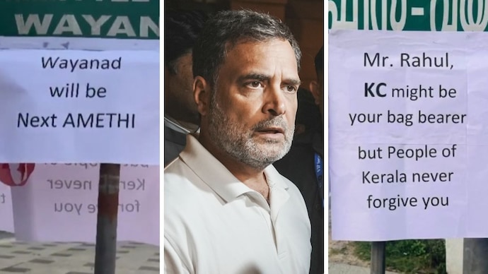 PTI/Video grab) rahul gandhi wayanad posters